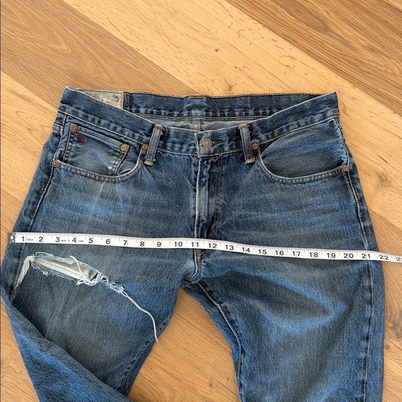 👖 Ralph Lauren Men’s Blue Distressed Jeans Size 32 - Picture 8 of 8